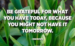 Be grateful for what you